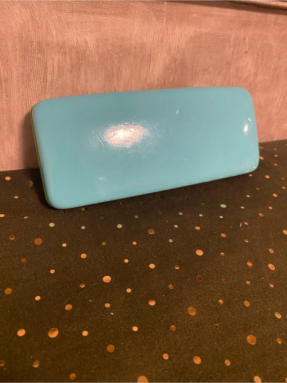 kate spade Glossy Green Hard Shell Eyeglass Case with Gold Logo